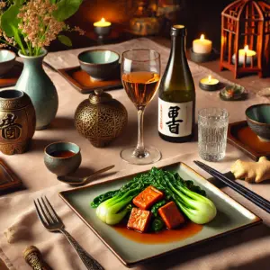 Ginger-glazed tempeh with baby bok choy