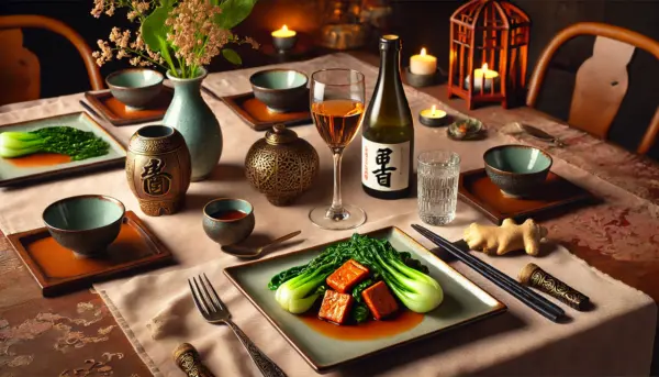 Ginger-glazed tempeh with baby bok choy